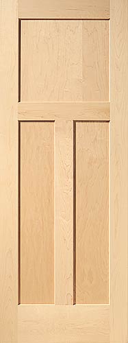 Maple Shaker 3-Panel Wood Interior Door